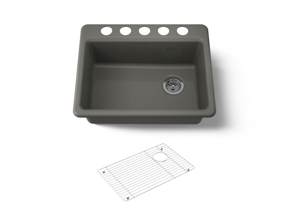 KOHLER K-8668 Riverby 27" Undermount Single-bowl Kitchen Sink, thunder grey