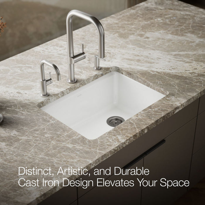 KOHLER K-8668 Riverby 27" Undermount Single-bowl Kitchen Sink, white - view 4