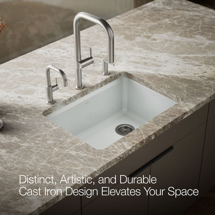 KOHLER K-8668-5UA2 Riverby 27" undermount single-bowl workstation kitchen sink, ice grey - view 4
