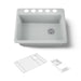 KOHLER K-8668-5UA2 Riverby 27" undermount single-bowl workstation kitchen sink, ice grey - view 5