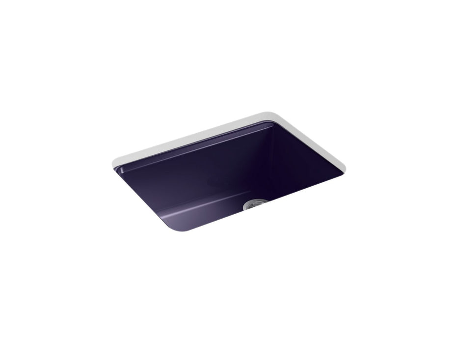KOHLER K-8668-5UA2 Riverby 27" undermount single-bowl workstation kitchen sink, indigo blue