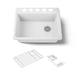 KOHLER K-8668-5UA2 Riverby 27" undermount single-bowl workstation kitchen sink, white - view 5