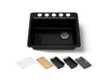 KOHLER K-8668 Riverby 27" Undermount Single-bowl Workstation Kitchen Sink, black black