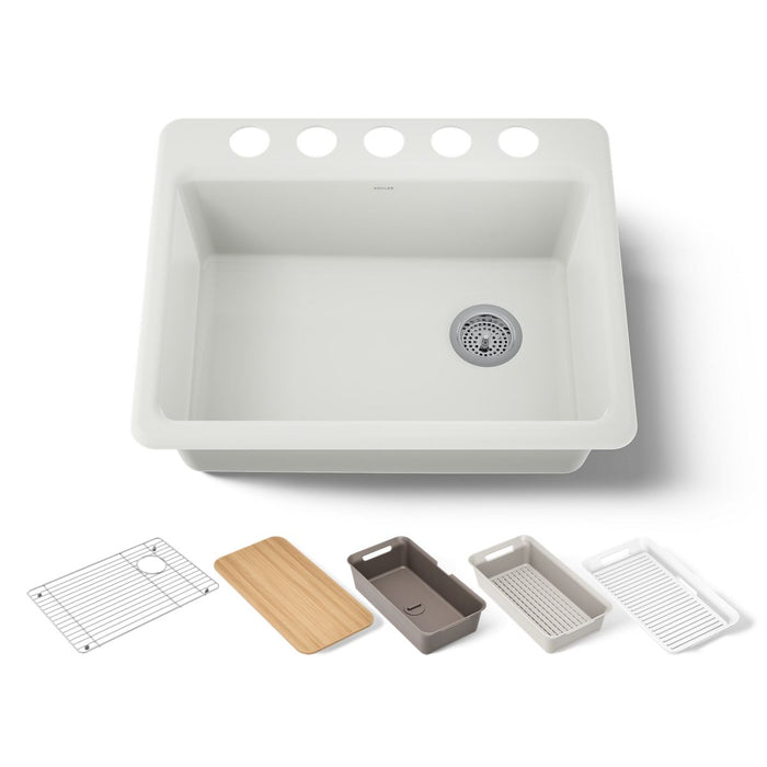 KOHLER K-8668 Riverby 27" Undermount Single-bowl Workstation Kitchen Sink