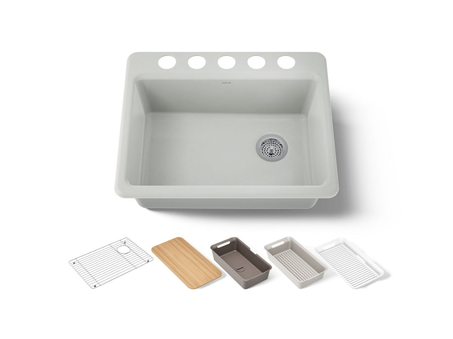 KOHLER K-8668 Riverby 27" Undermount Single-bowl Workstation Kitchen Sink