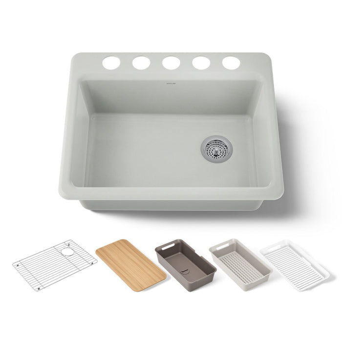 KOHLER K-8668 Riverby 27" Undermount Single-bowl Workstation Kitchen Sink