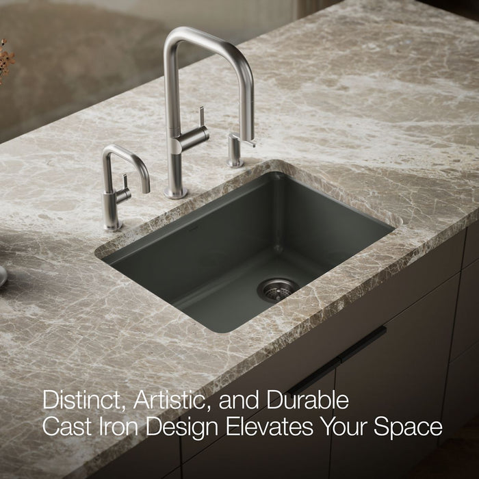 KOHLER K-8668 Riverby 27" Undermount Single-bowl Workstation Kitchen Sink, thunder grey - view 4