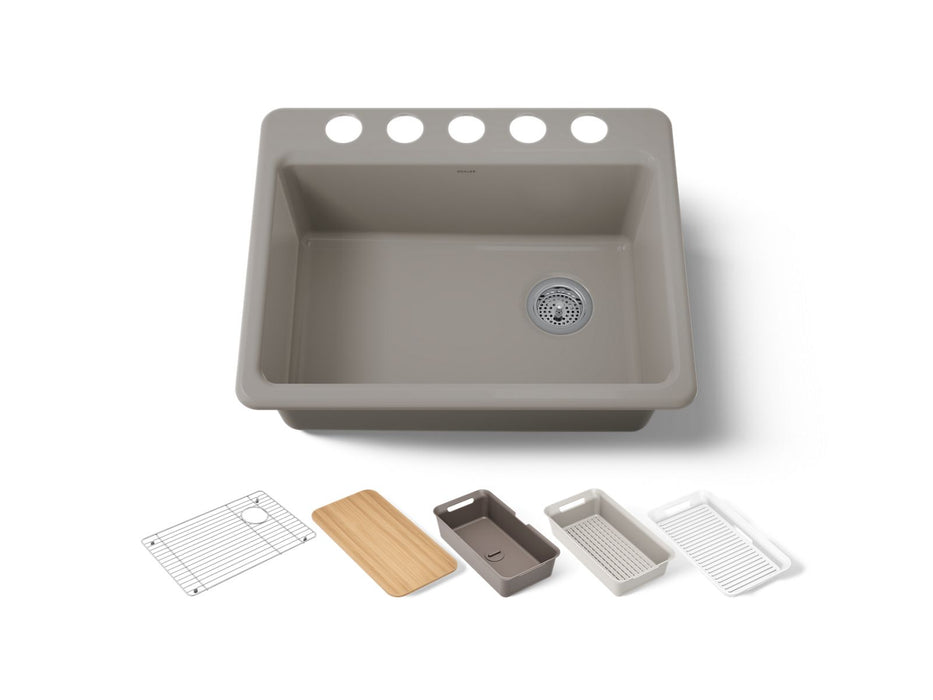 KOHLER K-8668 Riverby 27" Undermount Single-bowl Workstation Kitchen Sink