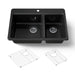 KOHLER K-8669 Riverby 33" Top-mount Double-bowl Kitchen Sink, black black
