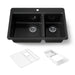 KOHLER K-8669-1A2 Riverby 33" top-mount double-bowl workstation kitchen sink, black black - view 5