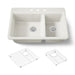 KOHLER K-8669 Riverby 33" Top-mount Double-bowl Kitchen Sink, biscuit
