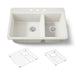 KOHLER K-8669 Riverby 33" Top-mount Double-bowl Kitchen Sink, biscuit - view 5