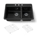 KOHLER K-8669 Riverby 33" Top-mount Double-bowl Kitchen Sink, black black