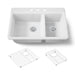 KOHLER K-8669 Riverby 33" Top-mount Double-bowl Kitchen Sink, white
