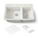 KOHLER K-8669-3A2 Riverby 33" top-mount double-bowl workstation kitchen sink, biscuit - view 5