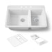KOHLER K-8669-3A2 Riverby 33" top-mount double-bowl workstation kitchen sink, white - view 4