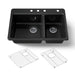 KOHLER K-8669 Riverby 33" Top-mount Double-bowl Kitchen Sink, black black
