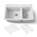 KOHLER K-8669 Riverby 33" Top-mount Double-bowl Kitchen Sink, white