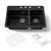 KOHLER K-8669-4A2 Riverby 33" top-mount double-bowl workstation kitchen sink, black black - view 5