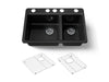 KOHLER K-8669 Riverby 33" Undermount Double-bowl Kitchen Sink, black black