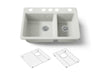 KOHLER K-8669 Riverby 33" Undermount Double-bowl Kitchen Sink, dune