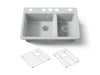 KOHLER K-8669 Riverby 33" Undermount Double-bowl Kitchen Sink, ice grey
