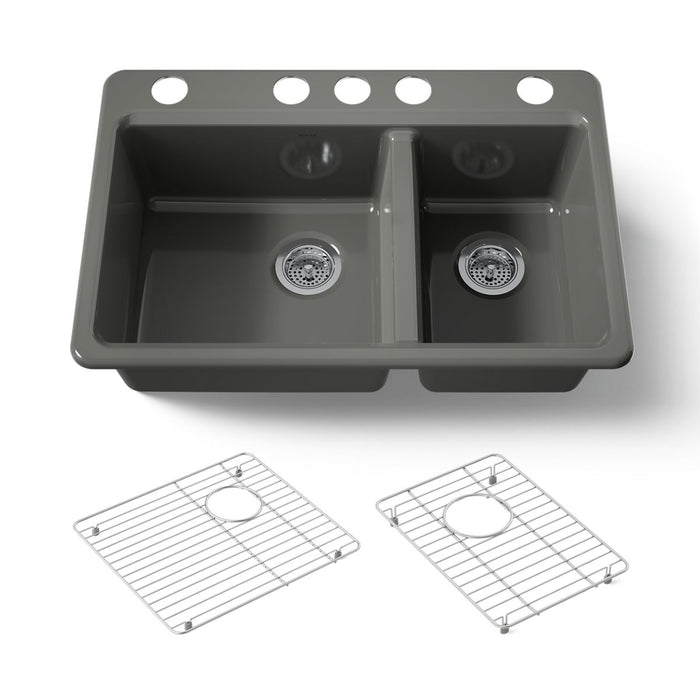 KOHLER K-8669 Riverby 33" Undermount Double-bowl Kitchen Sink