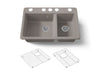 KOHLER K-8669 Riverby 33" Undermount Double-bowl Kitchen Sink, truffle