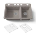 KOHLER K-8669 Riverby 33" Undermount Double-bowl Kitchen Sink, truffle - view 5