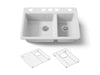 KOHLER K-8669 Riverby 33" Undermount Double-bowl Kitchen Sink, white
