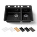 KOHLER K-8669 Riverby 33" Undermount Double-bowl Workstation Kitchen Sink, black black - view 5