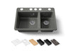 KOHLER K-8669 Riverby 33" Undermount Double-bowl Workstation Kitchen Sink, thunder grey
