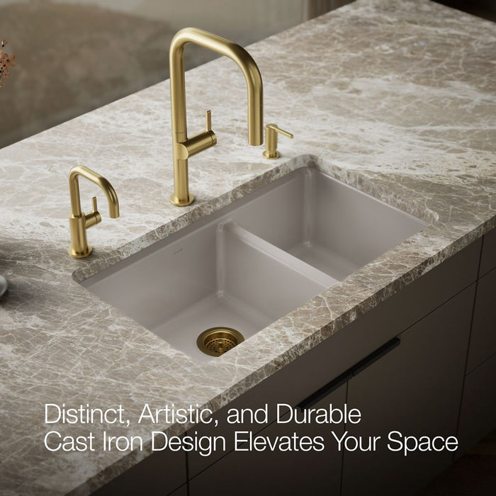 KOHLER K-8669 Riverby 33" Undermount Double-bowl Workstation Kitchen Sink