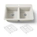KOHLER K-8679 Riverby 33" Top-mount Double-bowl Kitchen Sink, biscuit