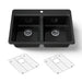 KOHLER K-8679 Riverby 33" Top-mount Double-bowl Kitchen Sink, black black