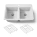 KOHLER K-8679 Riverby 33" Top-mount Double-bowl Kitchen Sink, white