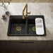 KOHLER K-8679-1A2 Riverby 33" top-mount double-bowl workstation kitchen sink, black black - view 3
