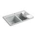 KOHLER K-8679-1A2 Riverby 33" top-mount double-bowl workstation kitchen sink, ice grey