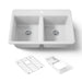 KOHLER K-8679-1A2 Riverby 33" top-mount double-bowl workstation kitchen sink, white