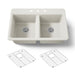 KOHLER K-8679 Riverby 33" Top-mount Double-bowl Kitchen Sink, biscuit