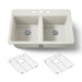 KOHLER K-8679 Riverby 33" Top-mount Double-bowl Kitchen Sink, biscuit - view 3