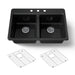 KOHLER K-8679 Riverby 33" Top-mount Double-bowl Kitchen Sink, black black
