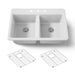 KOHLER K-8679 Riverby 33" Top-mount Double-bowl Kitchen Sink, white