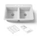 KOHLER K-8679-3A2 Riverby 33" top-mount double-bowl workstation kitchen sink, white