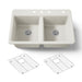 KOHLER K-8679 Riverby 33" Top-mount Double-bowl Kitchen Sink, biscuit