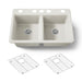 KOHLER K-8679 Riverby 33" Undermount Double-bowl Kitchen Sink, biscuit