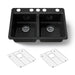 KOHLER K-8679 Riverby 33" Undermount Double-bowl Kitchen Sink, black black