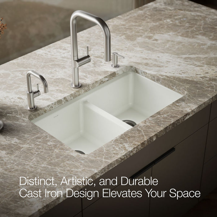 KOHLER K-8679 Riverby 33" Undermount Double-bowl Kitchen Sink