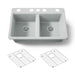 KOHLER K-8679 Riverby 33" Undermount Double-bowl Kitchen Sink, ice grey