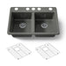 KOHLER K-8679 Riverby 33" Undermount Double-bowl Kitchen Sink, thunder grey